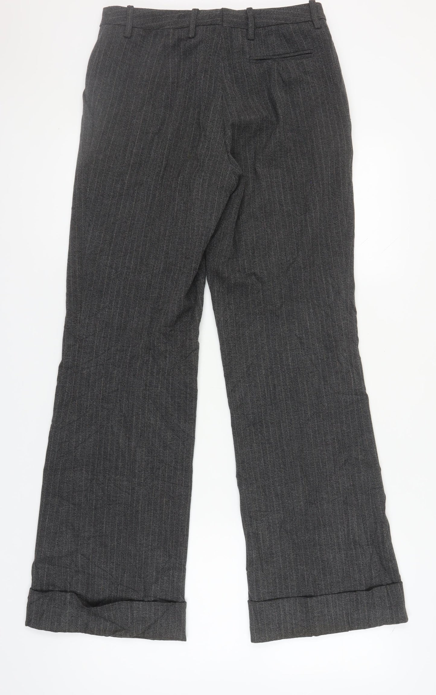 H&M Women's Grey Striped Trousers Size 10