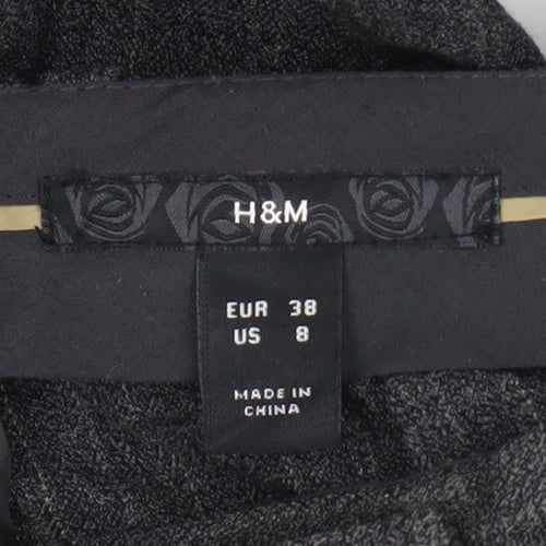 H&M Women's Grey Striped Trousers Size 10
