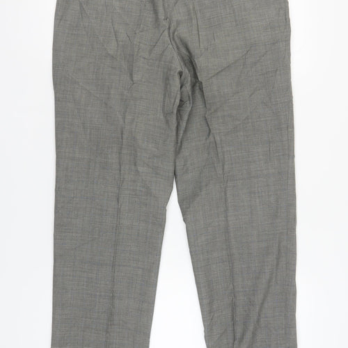 Pierre Balmain Men's Grey Wool Trousers, 34 Waist, 32 Leg