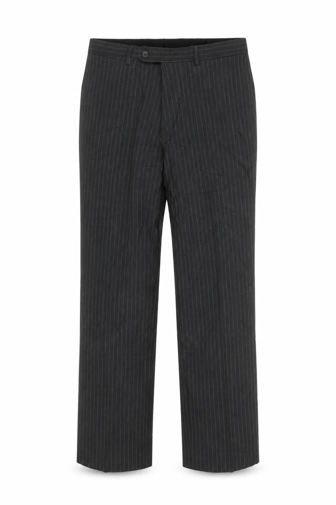 Front view of Taylor & Wright Men's Black Striped Dress Pants, size L