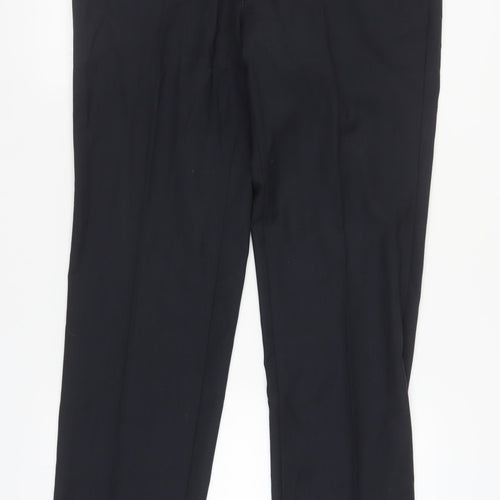 Marks and Spencer Black Slim Fit Wool Men's Trousers