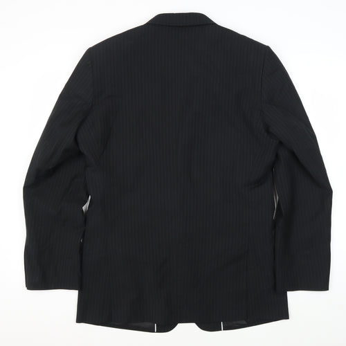 San Luca Men's Black Striped Blazer, Size 38R