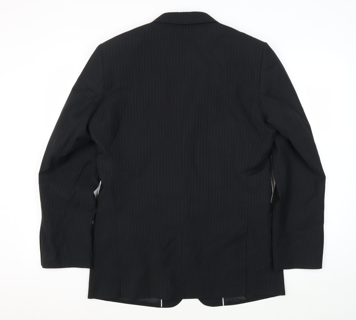 San Luca Men's Black Striped Blazer, Size 38R