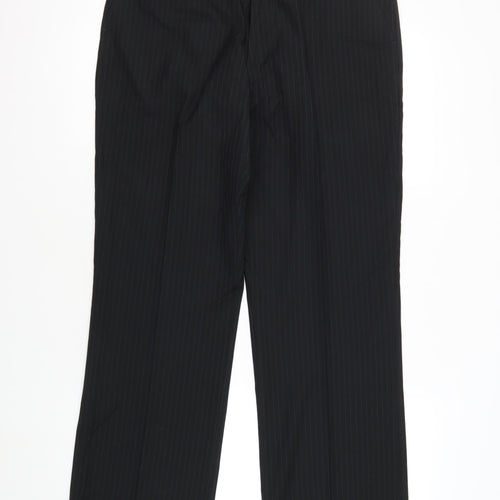 San Jura Men's Black Dress Pants 32R Flat Front