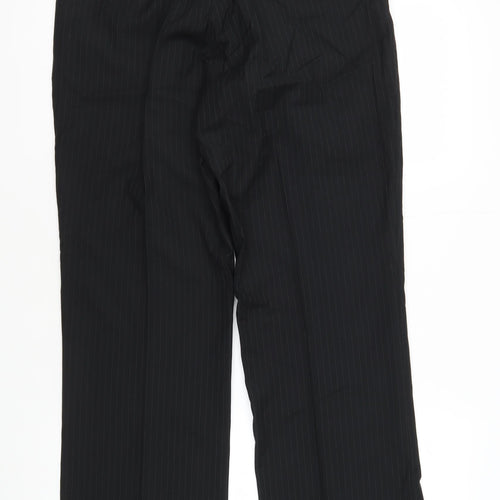 San Jura Men's Black Dress Pants 32R Flat Front