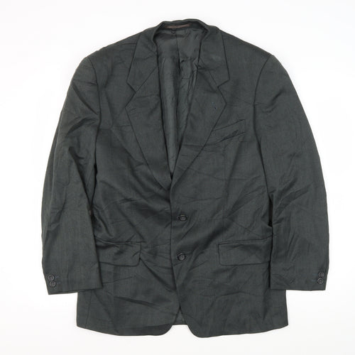 Greiff Men's Grey Wool Blazer 38R Two-Button Business Jacket