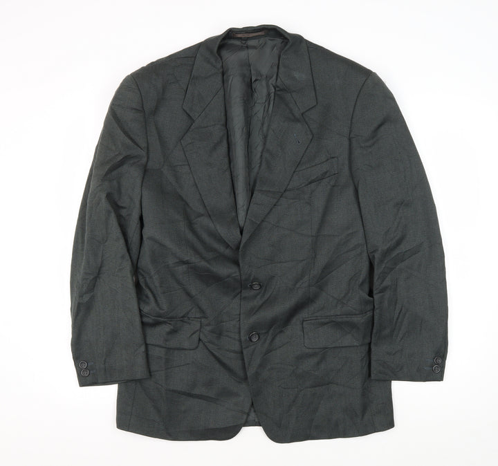 Greiff Men's Grey Wool Blazer 38R Two-Button Business Jacket