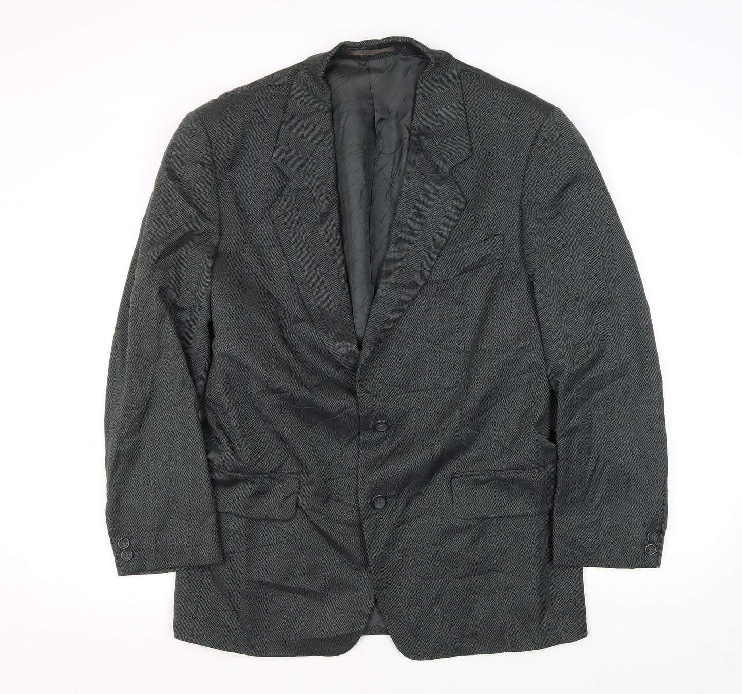 Greiff Men's Grey Wool Blazer 38R Two-Button Business Jacket