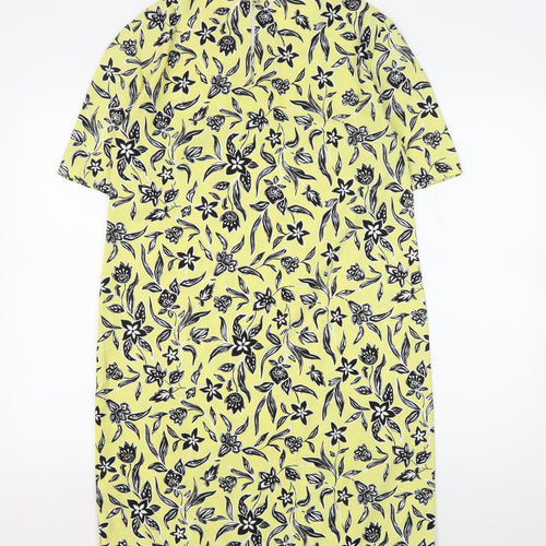 Hush Women's Yellow Floral Shift Dress Size 10