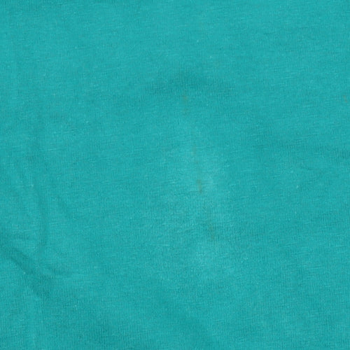 Fila Men's Green Cotton Crew Neck Logo T-Shirt, Size S