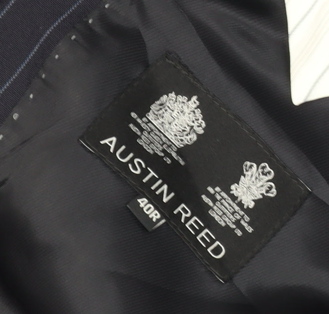 Austin Reed Men's Blue Striped Blazer Size 40R Formal