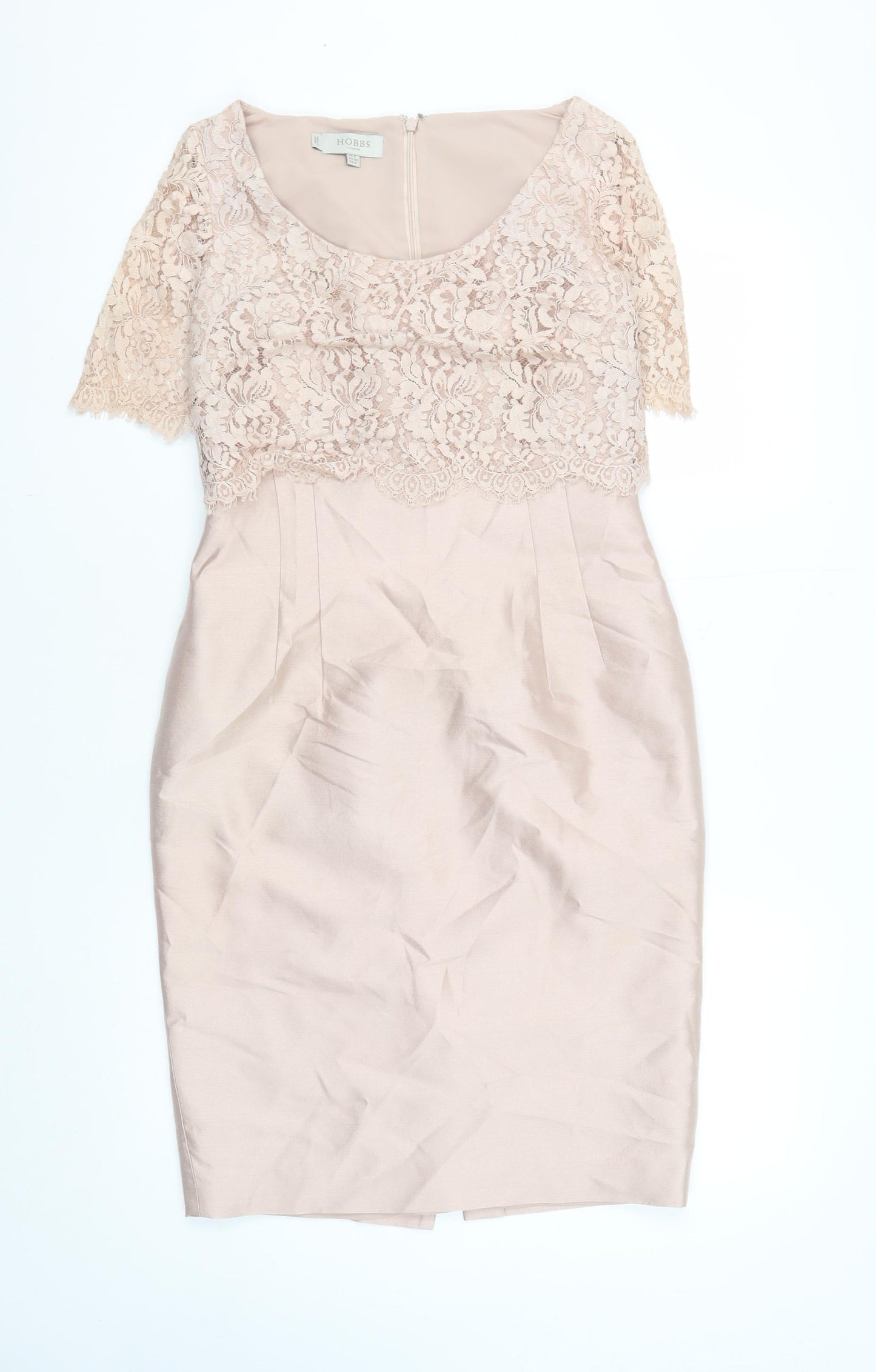 Hobbs Women's Beige Sheath Dress, Size 8, Formal Elegance