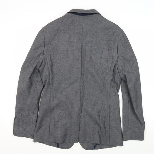 Jack & Jones Men's Grey Blazer, Size 48, Notch Lapel