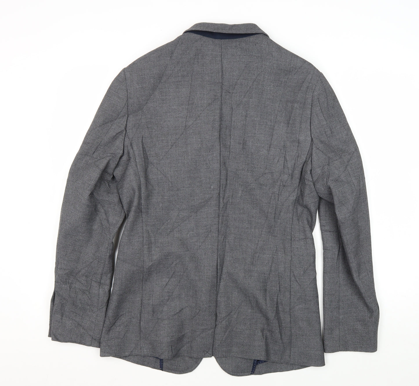 Jack & Jones Men's Grey Blazer, Size 48, Notch Lapel