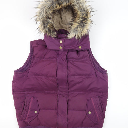 Fat Face Women's Purple Puffer Waistcoat Size 14