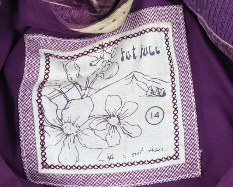 Fat Face Women's Purple Puffer Waistcoat Size 14