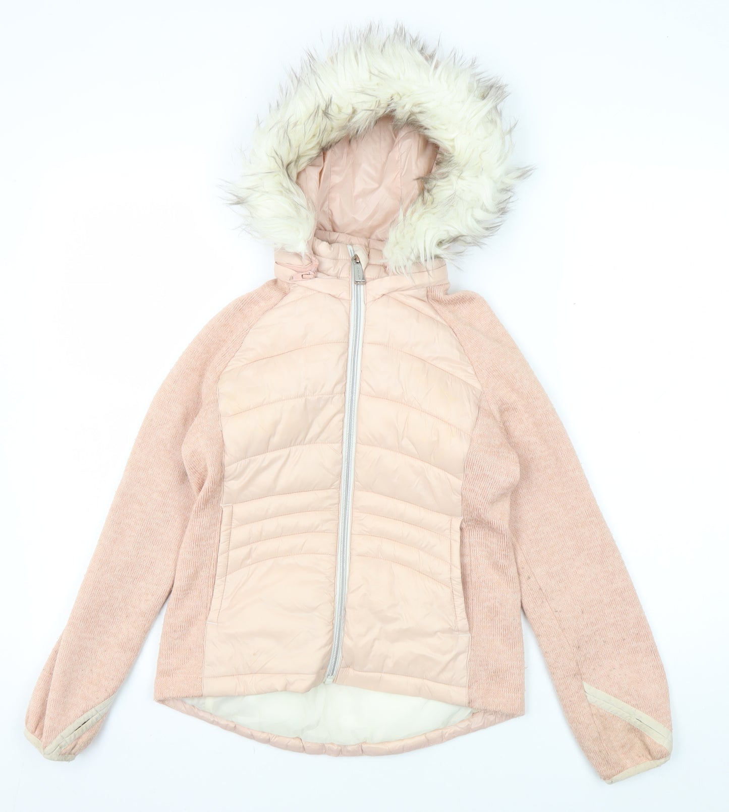 Michael Kors Girls Pink Puffer Jacket 7-8 Years Hooded Winter