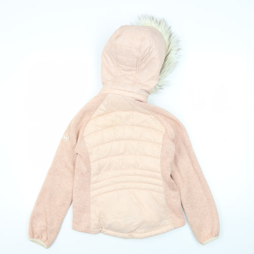 Michael Kors Girls Pink Puffer Jacket 7-8 Years Hooded Winter