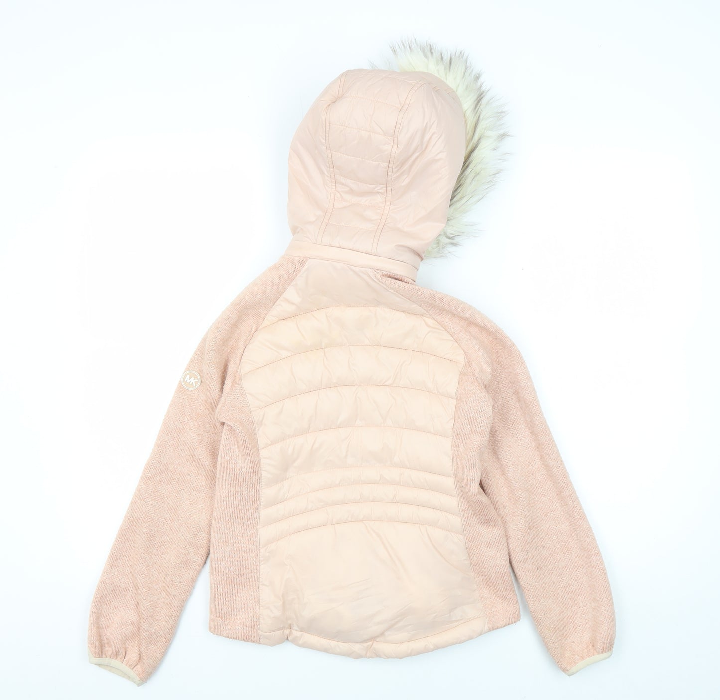 Michael Kors Girls Pink Puffer Jacket 7-8 Years Hooded Winter