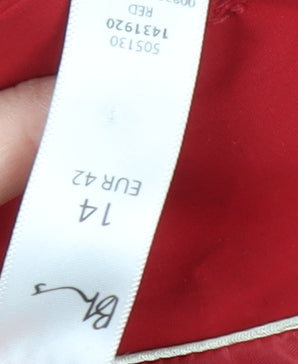BHS Women's Red Mid-Length Coat Size 14