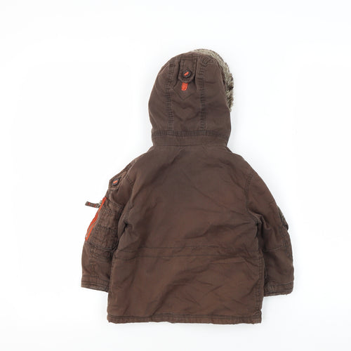 Next Brown Boys Parka Jacket 12-18 Months