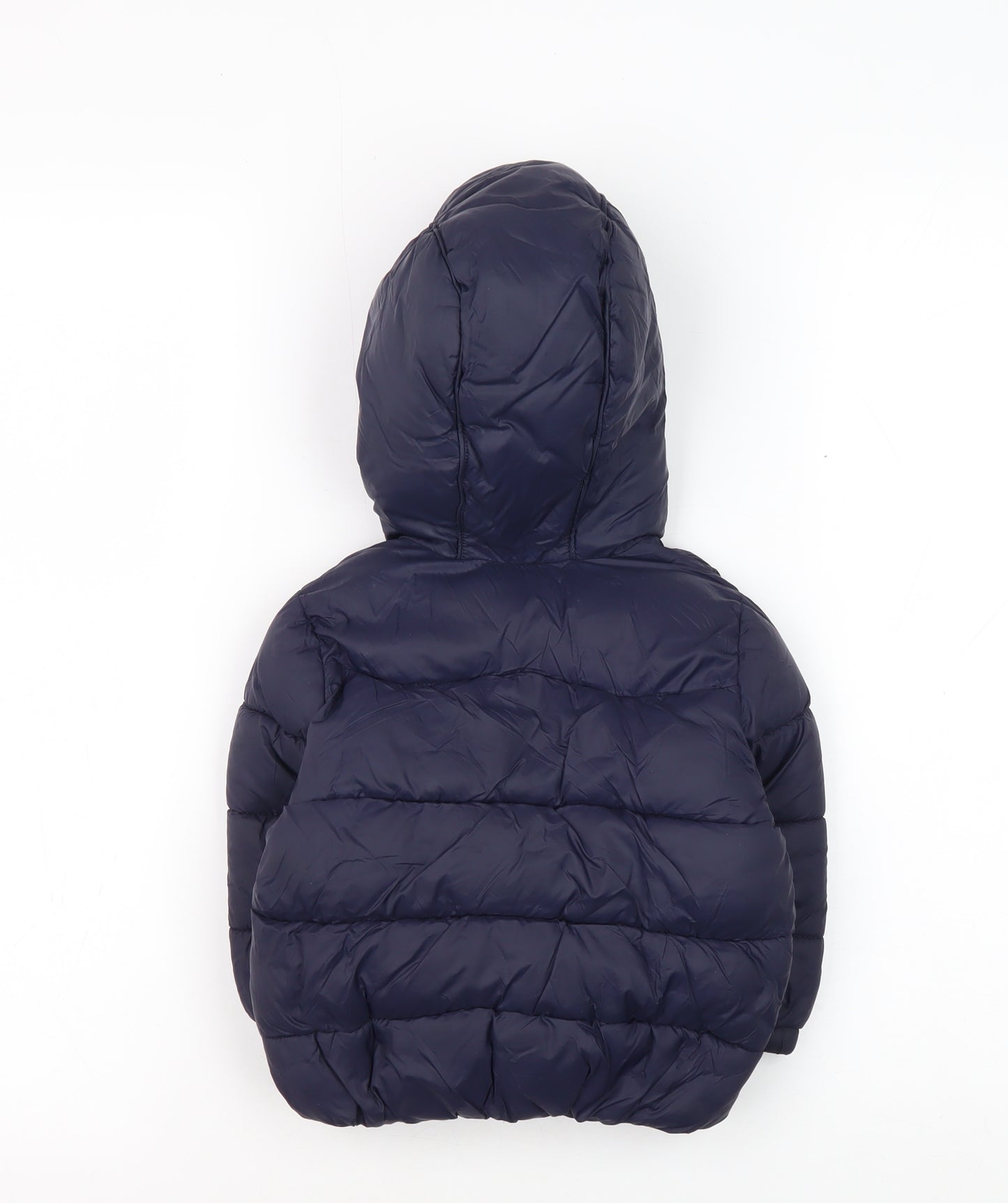 Zara Boys Blue Puffer Jacket 12-18 Months Hooded Lined
