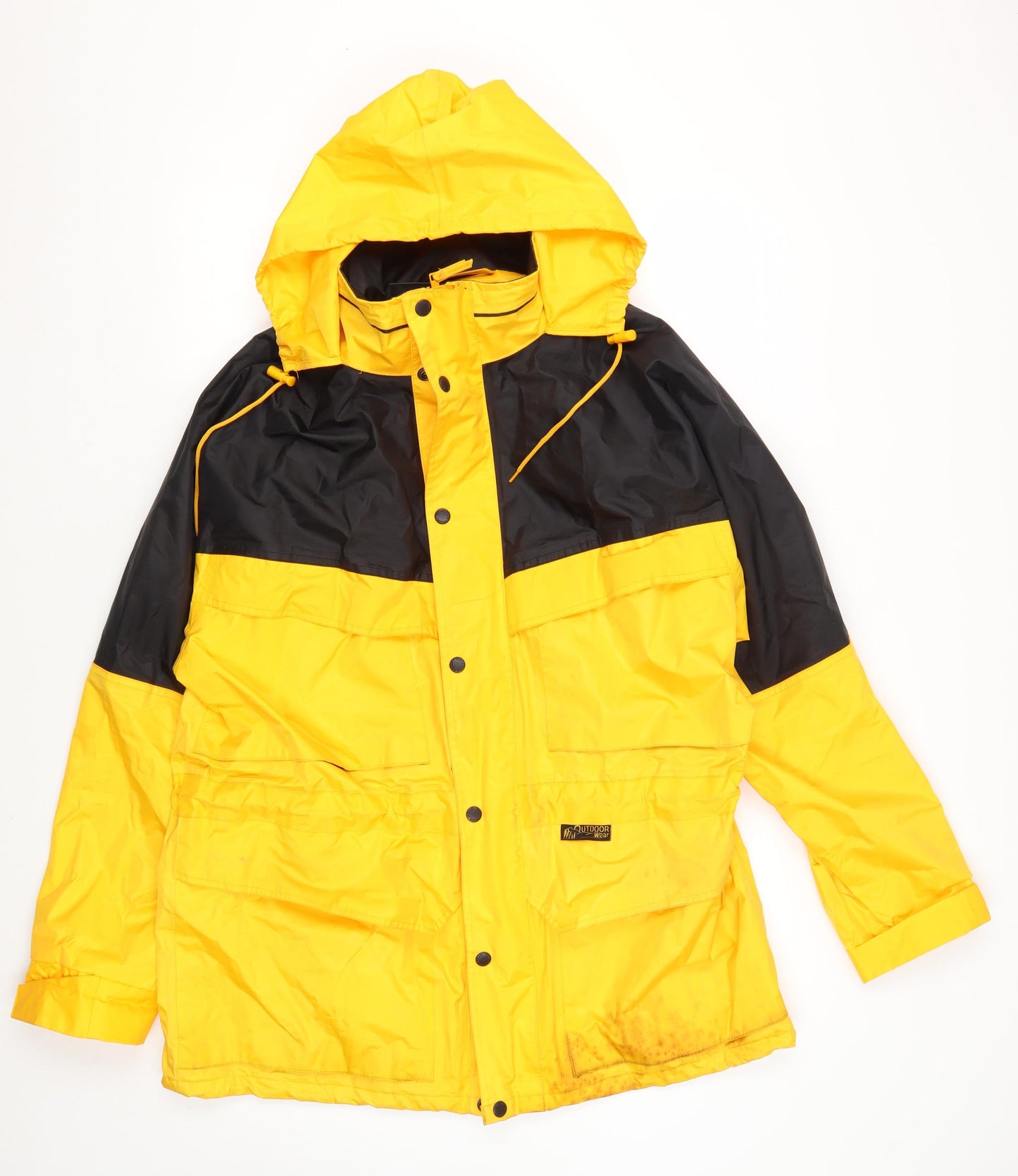 Outdoor Wear Men's Yellow M Rain Jacket Hooded