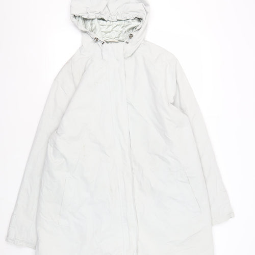 Dannimac Women's White Parka L+ Hooded Lightweight