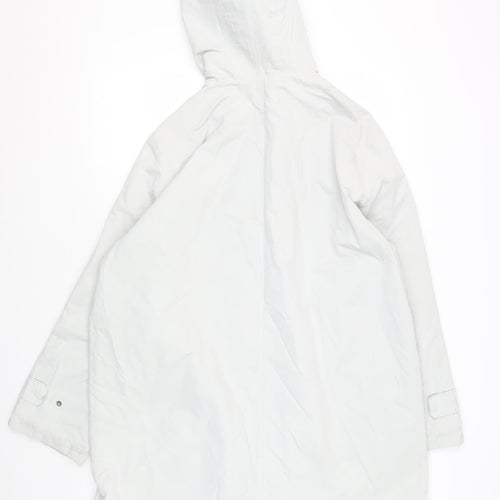 Dannimac Women's White Parka L+ Hooded Lightweight