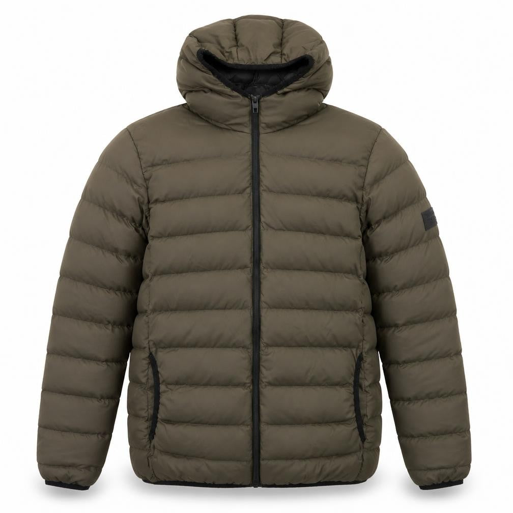 Front view of French Connection Men's Green Puffer Jacket S