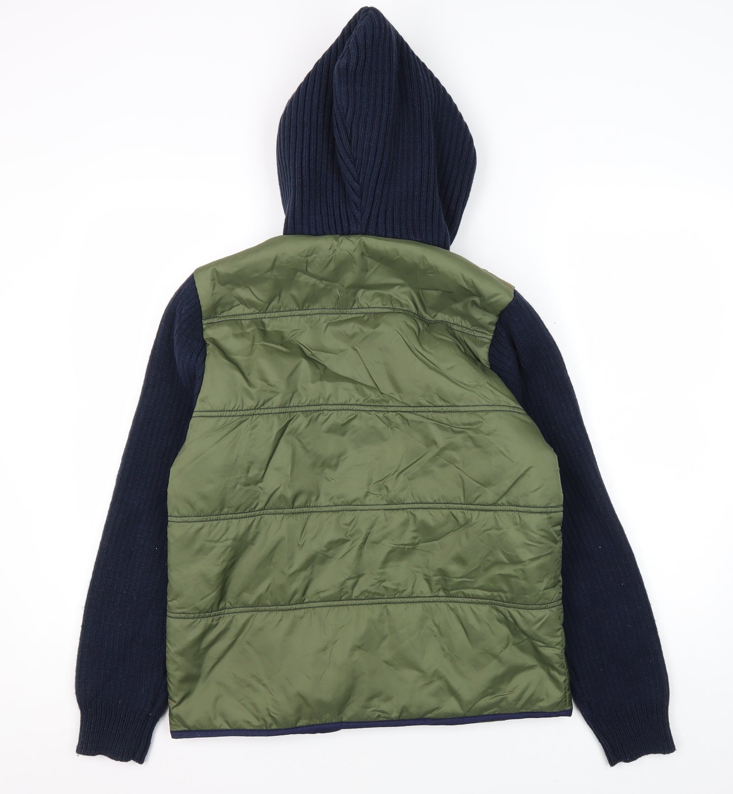 Next Boys Green Hooded Jacket Size 14 Years Nylon Acrylic Wool