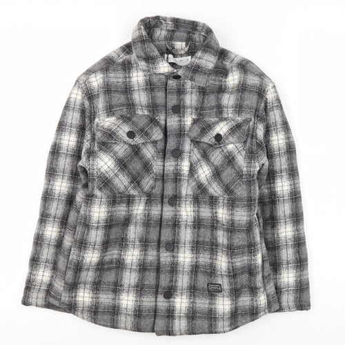 Zara Boys Grey Plaid Shirt Jacket 8-9 Years