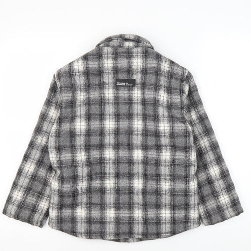 Zara Boys Grey Plaid Shirt Jacket 8-9 Years