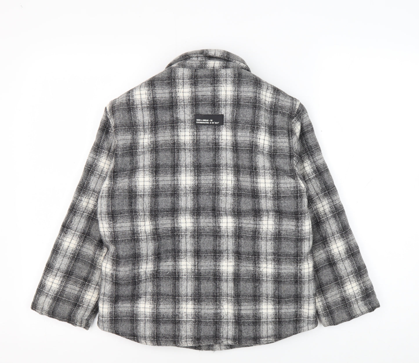 Zara Boys Grey Plaid Shirt Jacket 8-9 Years