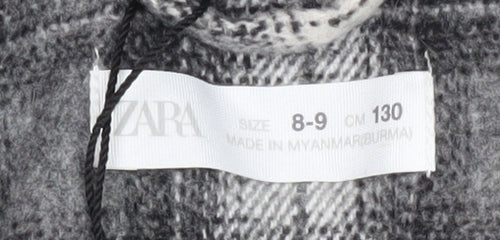 Zara Boys Grey Plaid Shirt Jacket 8-9 Years