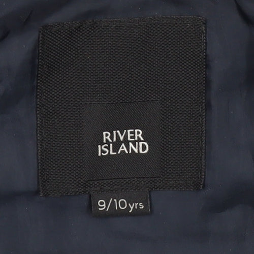 River Island Boys Blue Hooded Puffer Jacket 9-10 Years