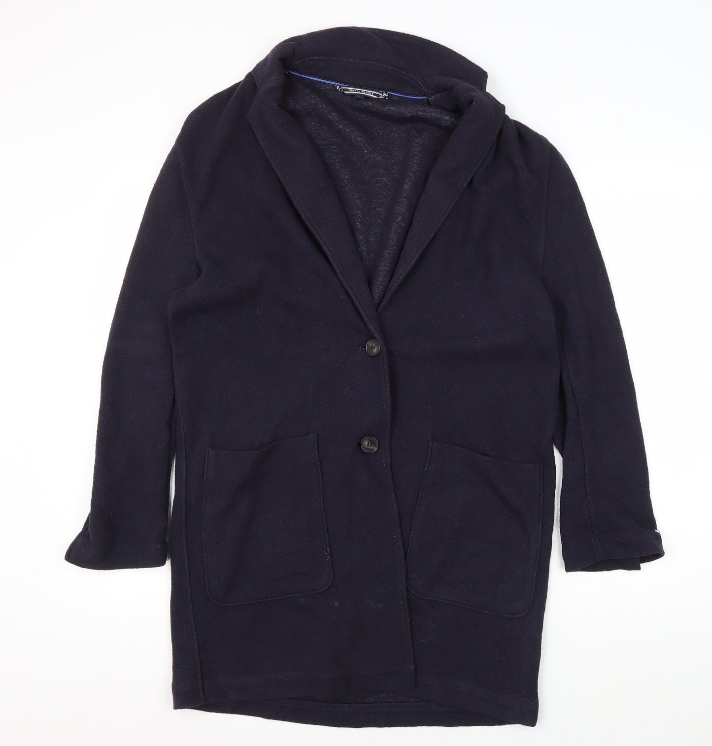 Tommy Hilfiger Men's Blue Coat Shawl Collar