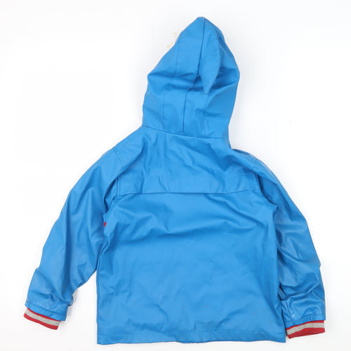 Next Boys Blue Rain Coat 4-5 Years Hooded Jacket