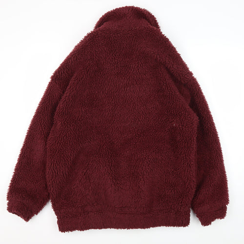 New Look Women's Red Fleece Jacket, Size 8, Casual