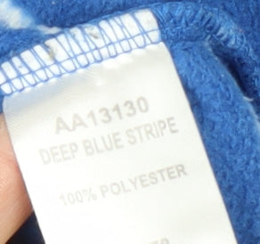 Cotton Traders Blue Mock Neck Women's Striped Sweatshirt 10