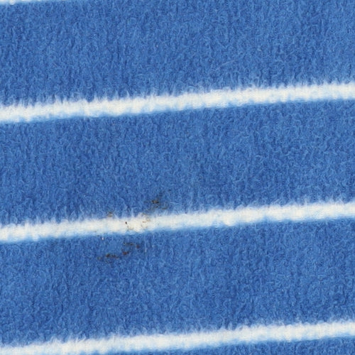 Cotton Traders Blue Mock Neck Women's Striped Sweatshirt 10