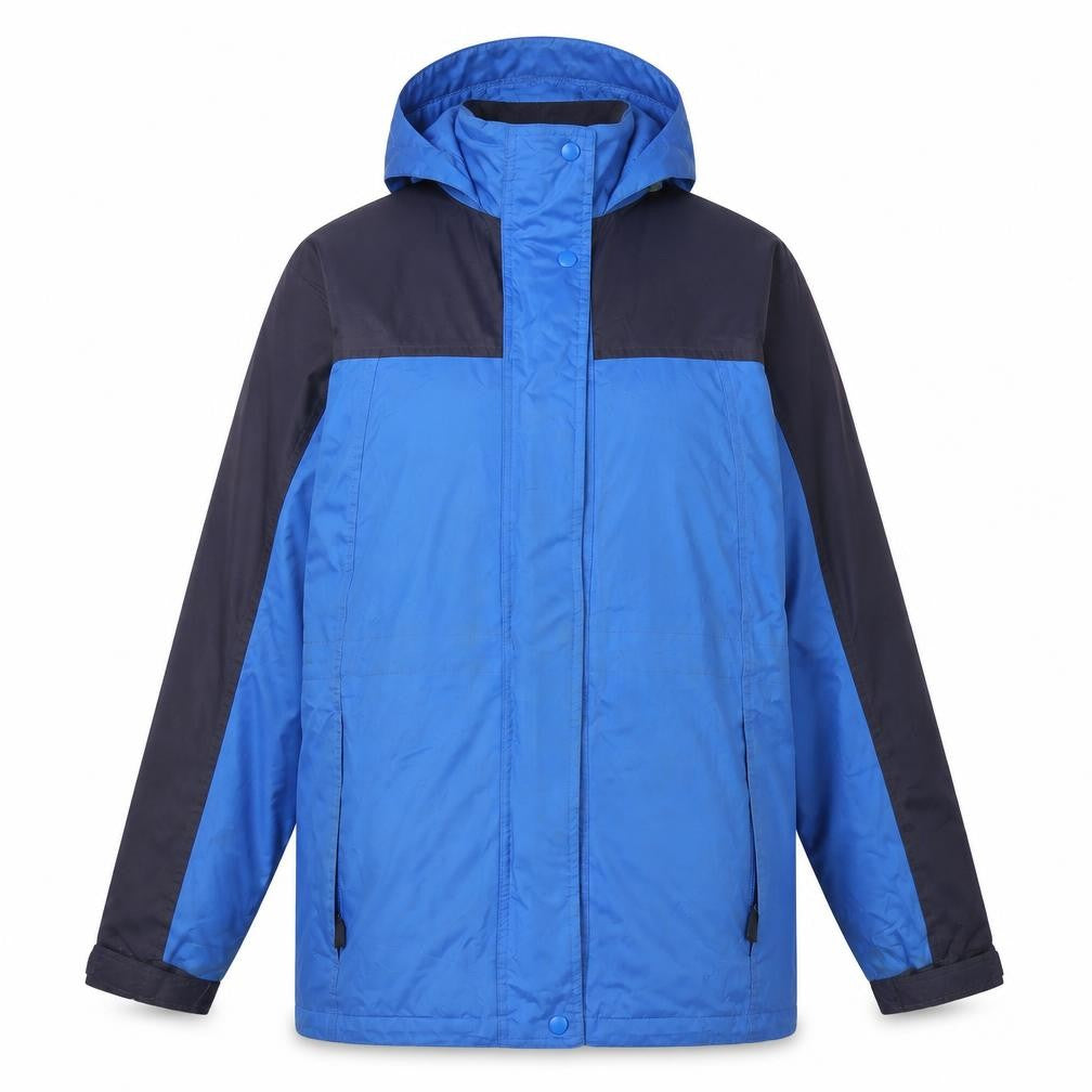 Front view of Casual Comfort Women's Blue Parka Jacket, size 12