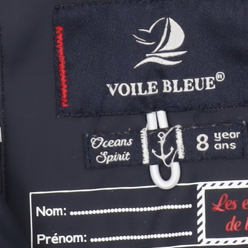 Voile Bleue Boys Blue Hooded Jacket, 8 Years