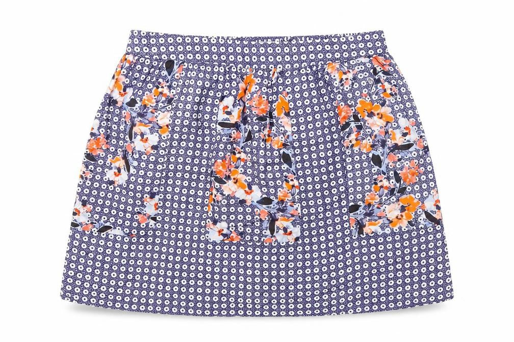 Front view of FatFace Women's Multicoloured Knee Length Pleated Skirt