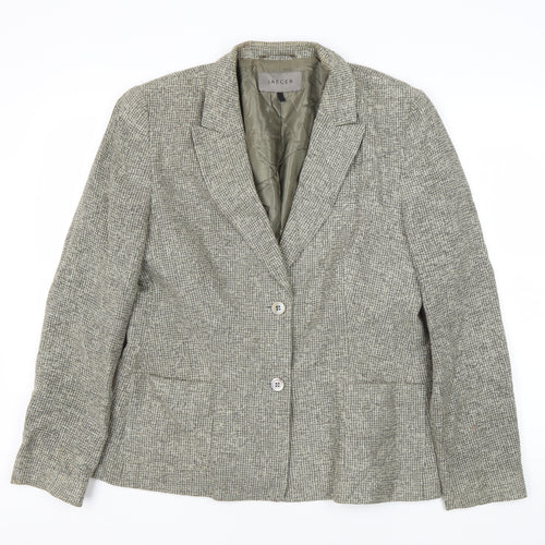 Jaeger Women's Grey Tweed Blazer - Size L