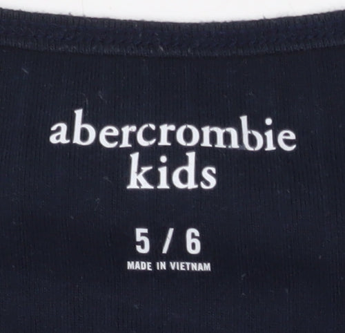 Abercrombie Kids Girls Black T-Shirt 5-6 Years
