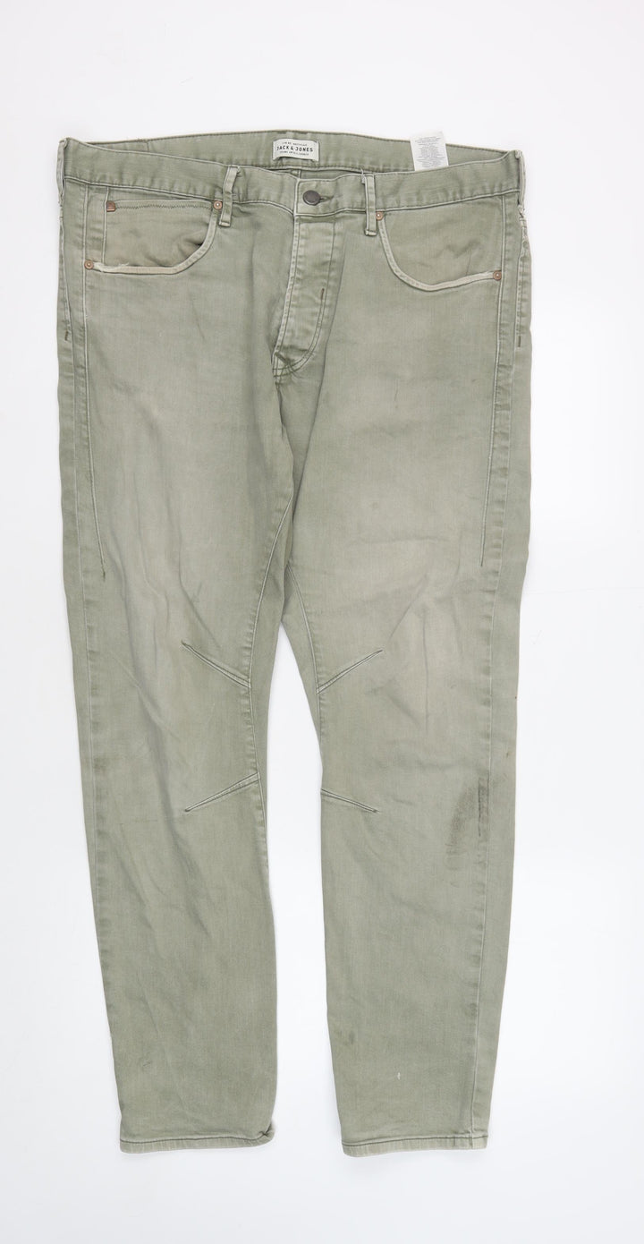 Jack & Jones Men's Green Straight Fit Jeans Size 32