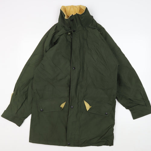Puffa Men's Green Parka Jacket S Waterproof Hooded