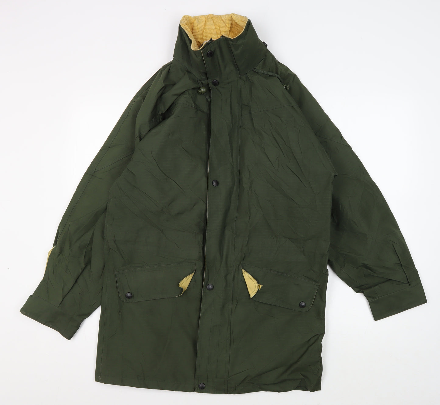 Puffa Men's Green Parka Jacket S Waterproof Hooded