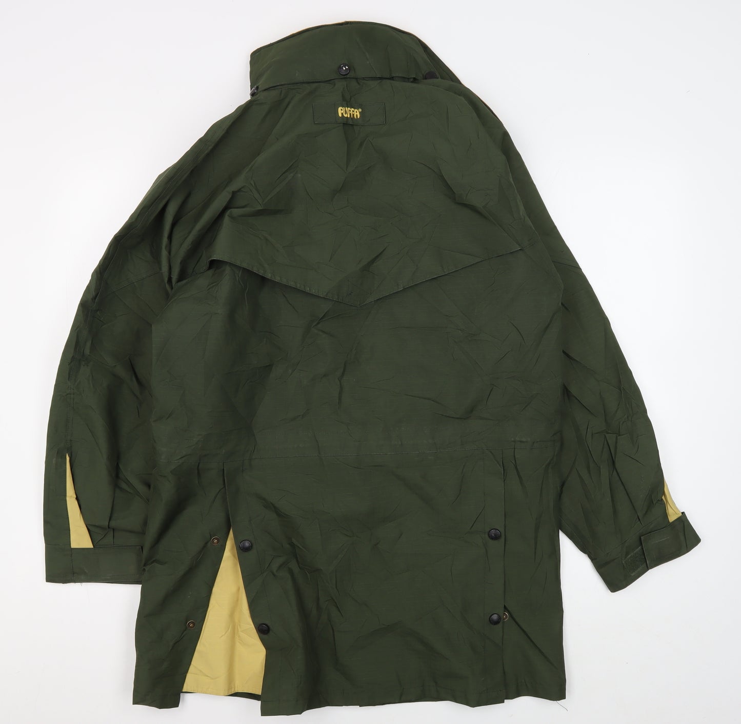 Puffa Men's Green Parka Jacket S Waterproof Hooded